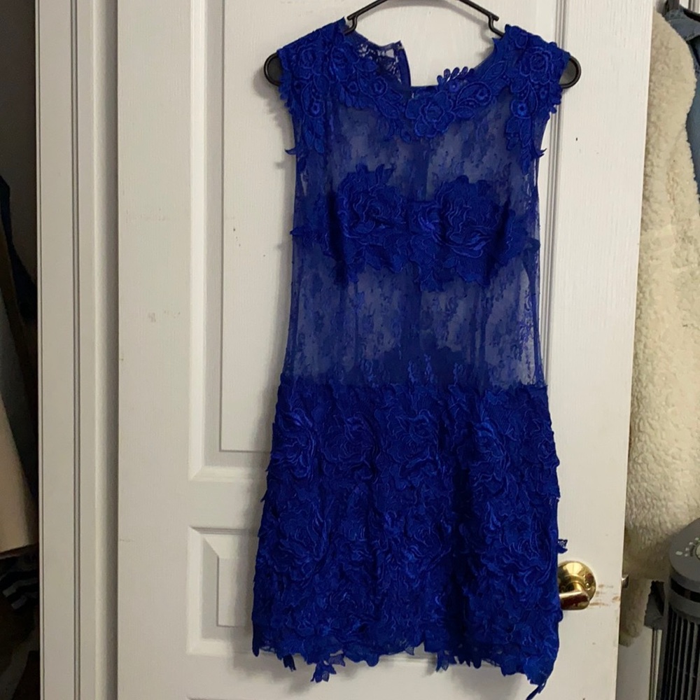 Lace royal blue dress